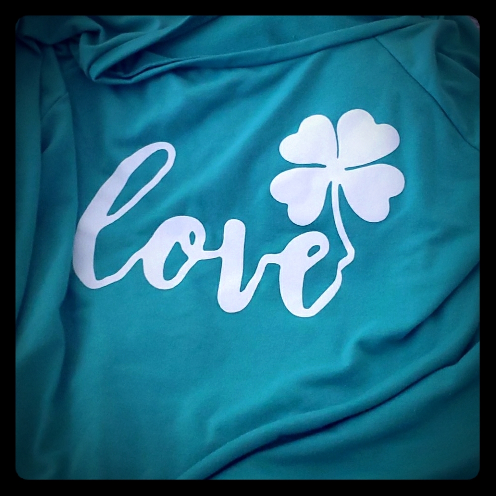 Long sleeve four leaf love sweatshirt